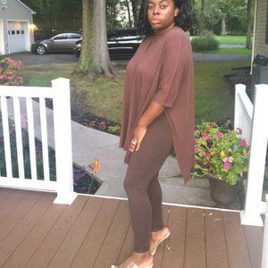 Zenana Cotton Leggings-Brown